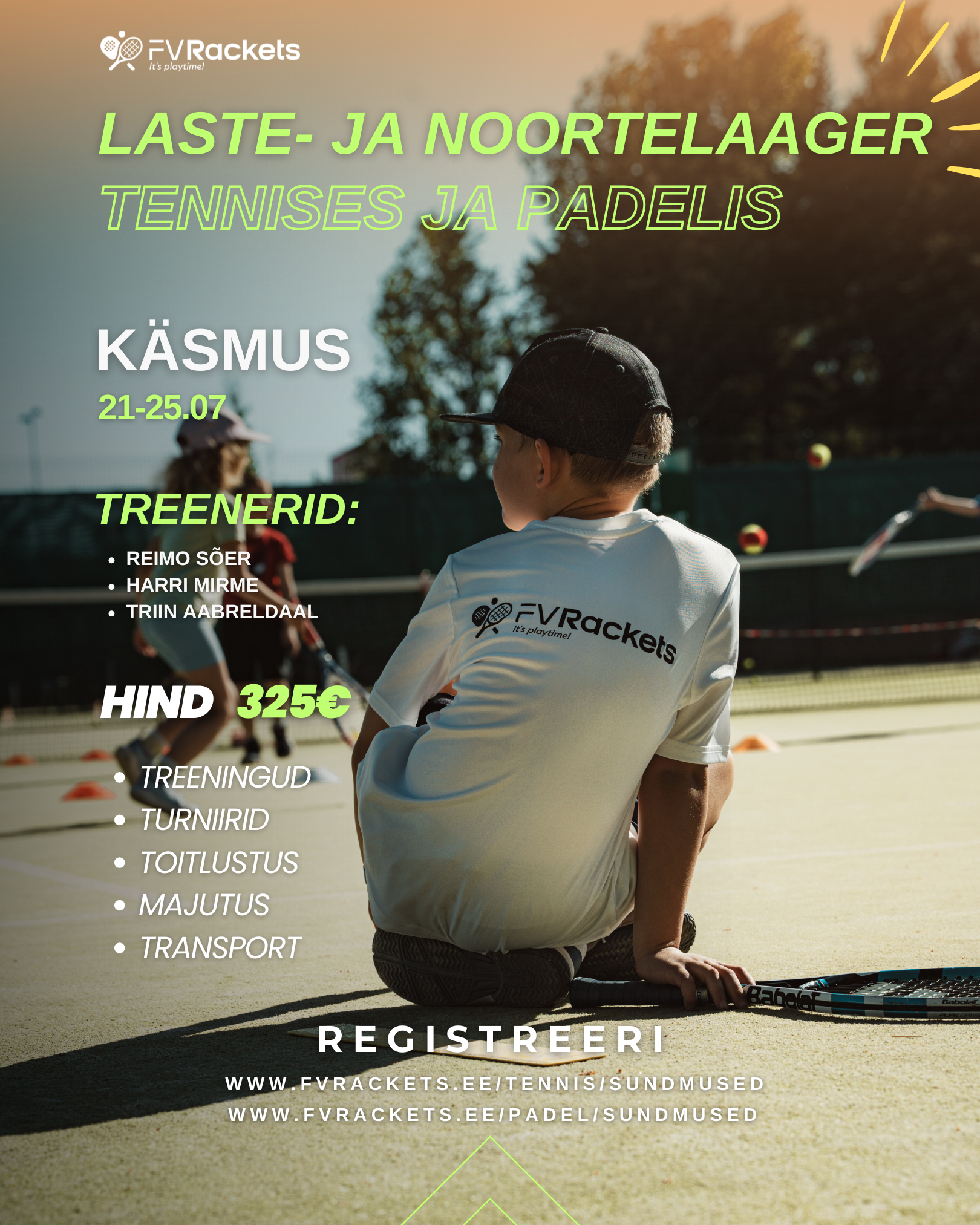 Tennise- ja padelilaager lastele ja noortele Käsmus juulis 2025